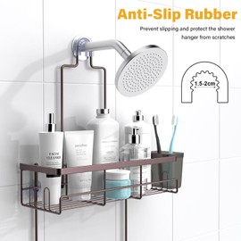 AKTECKE Shower Caddy Hanging Bathroom Organizer: Rustproof Shelf for Inside Shower - No Drilling, Over Showerhead - Bath Shelves for Shampoo, Soap - Bronze