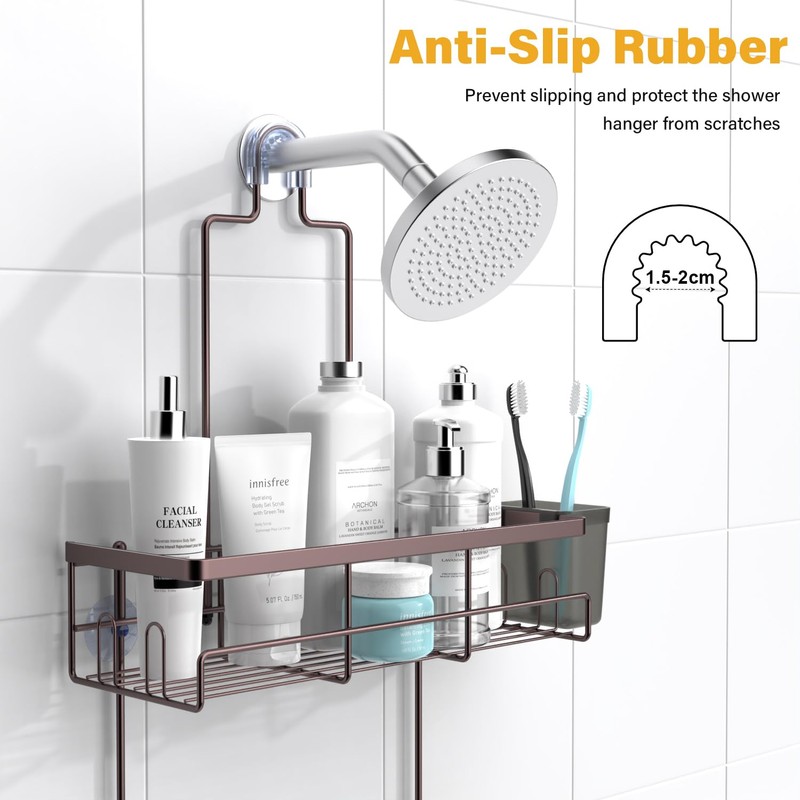 AKTECKE Shower Caddy Hanging Bathroom Organizer: Rustproof Shelf for Inside