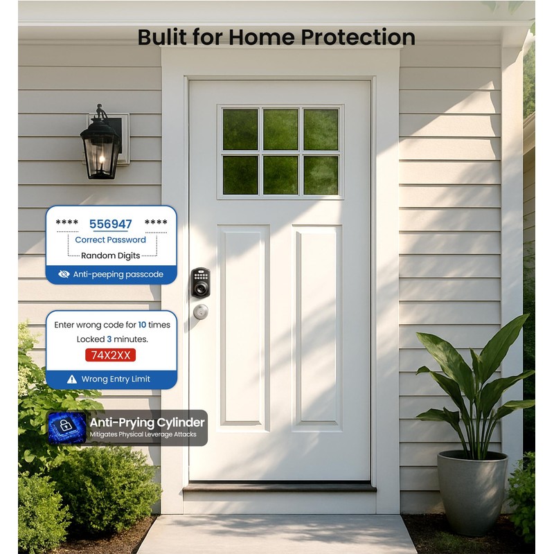 Veise Keypad Door Knob Lock, Keyless Entry Digital Lock with