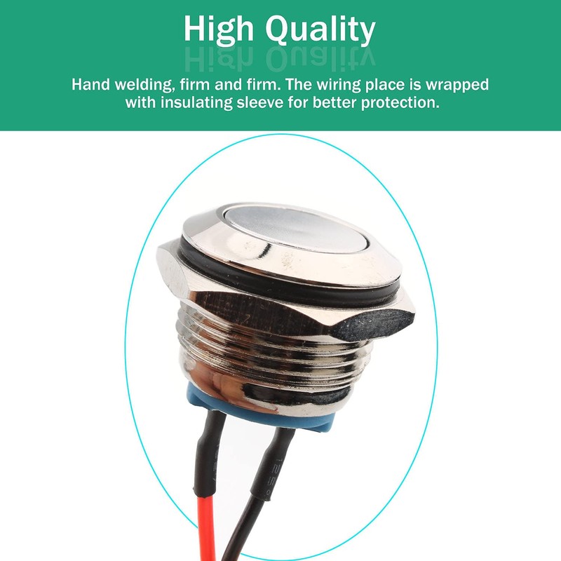 RUNCCI-YUN 4 Pieces 16mm Momentary Push Button Switch Waterproof Push