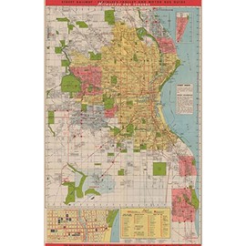 Historic Pictoric Map - Milwaukee Transit Map 1946 Railroad Cartography - Vintage Poster Art Reproduction - 24in x 16in