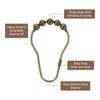 sourcing map 12Pcs Shower Curtain Hooks, Metal Roller Balls Glide