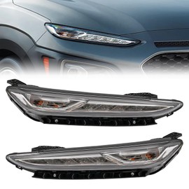 Daytime Running Light Assembly Compatible For 2018-2021 Hyundai Kona LED DRL Lamp Light 92208J9010 92207J9010 Direct Replacement Left Driver & Right Passager Side (LH+RH)
