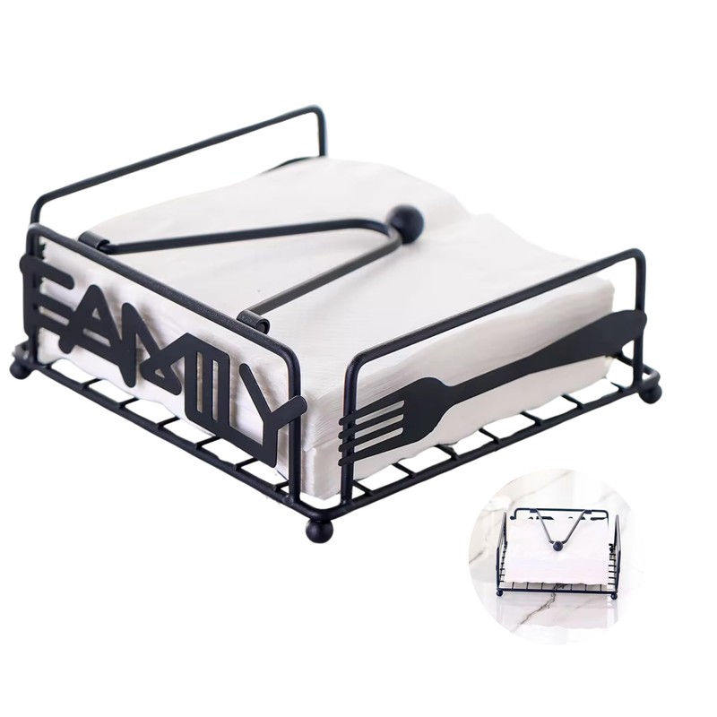 Servilletero De Metal Cuadrado Elegante Y Resistente