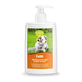 tierlieb Fellfit Supplementary Feed for Dogs and Cats with Valuable Fish Oil and Evening Primrose Oil, Vitamin E, Content 250 ml