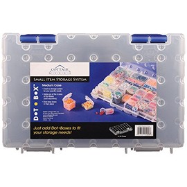 DotBox® Medium Case. Use this empty case to create a custom storage system to meet your needs by filling it with any of 6 sizes of DotBoxes sold separately. Perfect small items storage system.