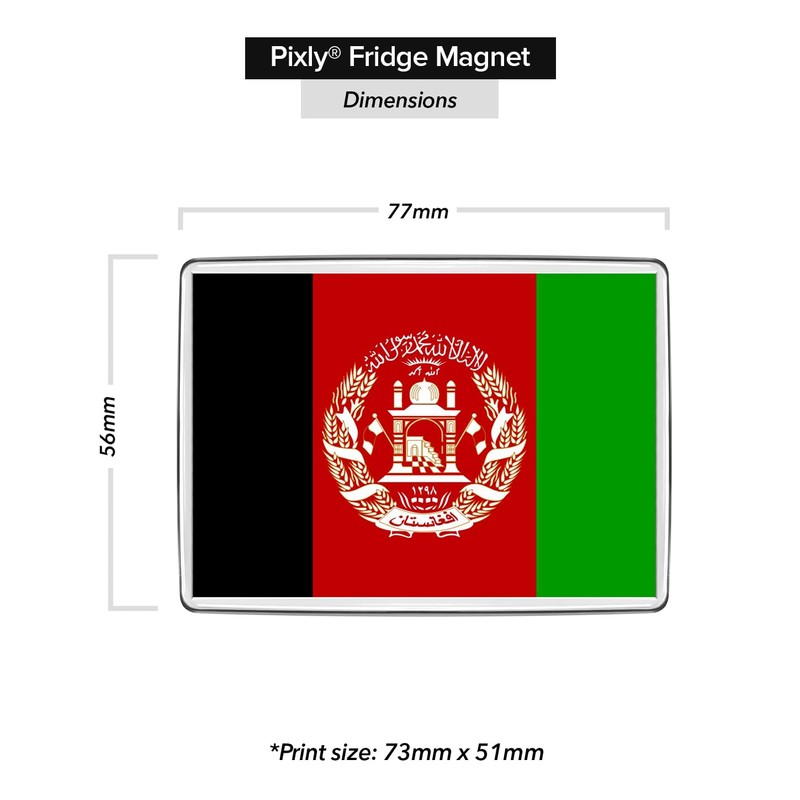 Pixly® Afghanistan Flag Fridge Magnet Large Jumbo Size Afghan Keepsake