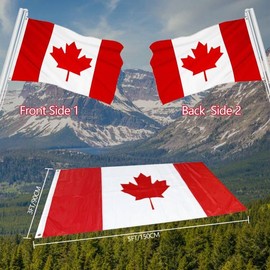 4 Pack 3x5 FT Canadian Flag, Large Canada Flags Outdoor Indoor, Printed Maple Leaf Polyester and Brass Grommets, Canadian National Flag for Home Garden Yard