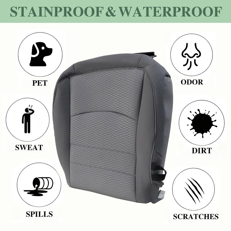 Priprilod Cloth Driver Side Bottom Replacement Seat Cover Gray(#X8) Compatible