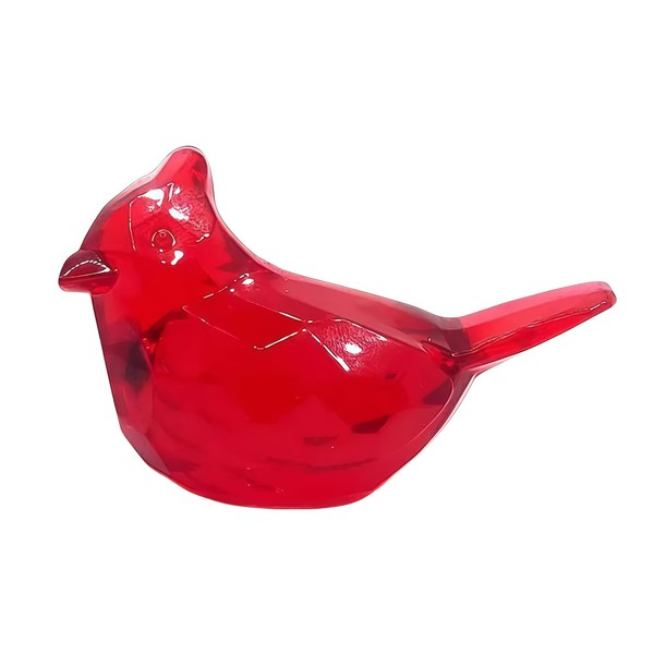 Juroicessry Red Acrylic Cardinal Figurine Home Decor Glass Bird Statue