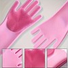 Women'S Pink Silicone Dishwashing Gloves - Thick, Durable, Waterproof, Non-Toxic,