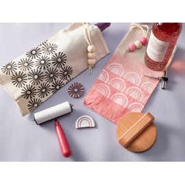 Speedball Block Printing Fabric Starter Kit, 7 Pieces – Includes Ink, Hard Brayer, Lino Handle and Cutters, Speedy-Carve Relief Carving Rubber