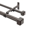 Double Curtain Rods with Square Heavy Duty Aluminum Alloy Finials
