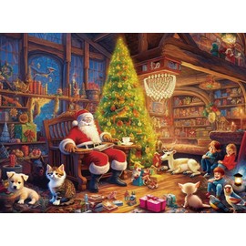 Puzzle 500 Pieces Adult Santa Claus Family 52 x 38 cm Puzzles for Adults Classic Puzzles Christmas 500 Pieces Christmas Puzzle
