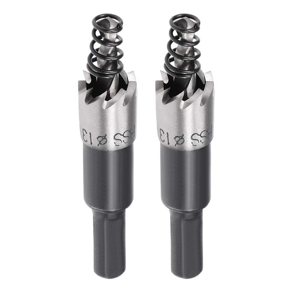uxcell 2 Pcs 13mm High Speed Steel HSS Drill Bit