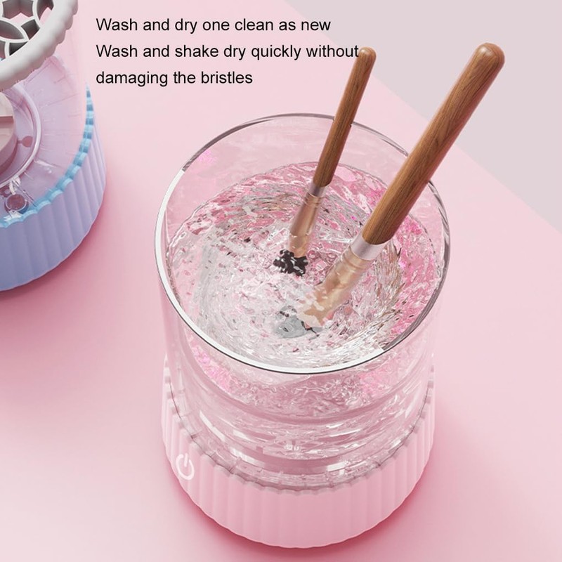 Limpiador de brochas de maquillaje eléctrico, fácil y práctico compañero