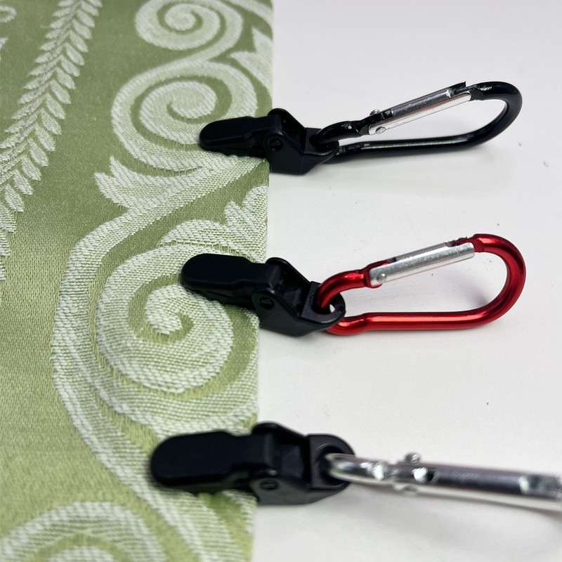 10-Piece Tarp Clamp Clips with Carabiners for Camping – Plastic