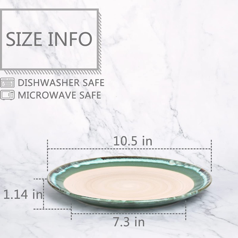 Bosmarlin Stoneware Dinner Plates, 10.5 inches, Set of 4 for