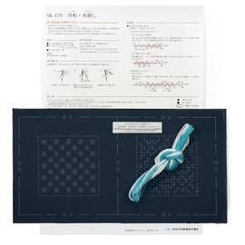 Olympus SK-479 Sashiko Kit, Straight Stab, Easy to Stab at First Sight Starter Kit (Can Make 2 Coasters), Igita, Rice Sashimi