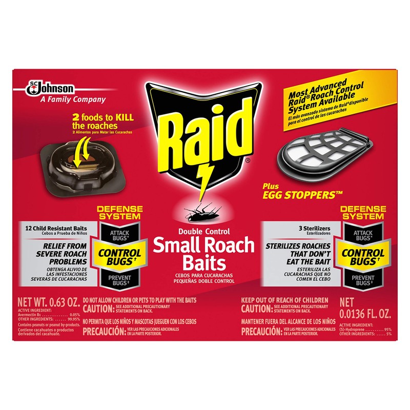 Raid Double Control Small Roach Baits Plus Egg Stopper 12