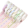 15 Rolls Slim Washi Tape Set, Leaves, Floral, Aesthetic Strips,
