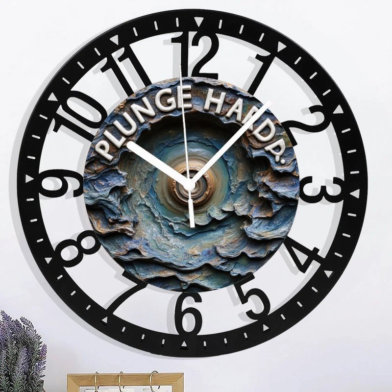 Farmhouse Style 25cm Circular Iron Clock with Distressed Finishsheet size: