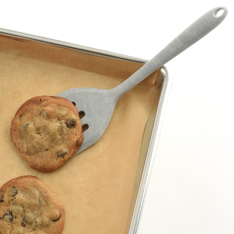 Norpro Silicone Mini Slotted Turner, Marble, 8.25" x 2" x