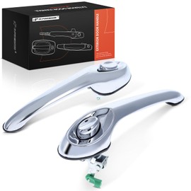 A-Premium Outside Exterior Door Handles Compatible with Chrysler PT Cruiser 2001-2010, Chrome, 2-PC Set, Rear Driver and Passenger Side