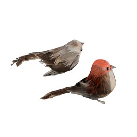 Pokinge 4Pcs Simulated Birds with Clip Artificial Feather Foam Sparrow Fake Birds Garden Crafts Random Artificial Bird Ornament Prop for Home Decor