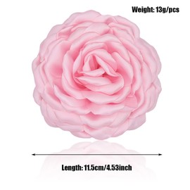 Dainty Silk Satin Rose Flower Extra Large Big Brooches Lapel Pins Delicate Elegant Fabric Flowers Oversized Brooch Pin for Women Wedding Party Banquet Dress Suit Clothes Accessories Jewelry Gifts 110mm (yellow)