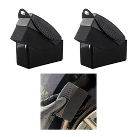 Augeny 2 PCS Tire Dressing Applicator, Reusable Car Tire Shine Sponge Applicator Pad with Lid, Durable Foam Auto Wheel Detailing Applicator for Vehicle Waxing Polishing Cleaning (Black)