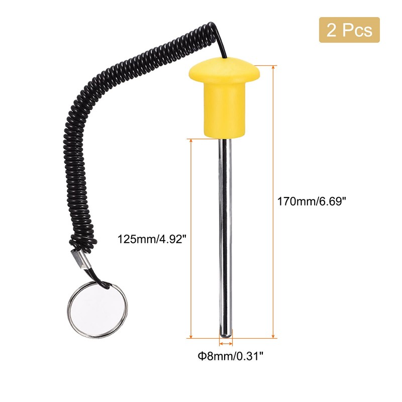 sourcing map 8mm x 125mm Weight Stack Pin with Pull