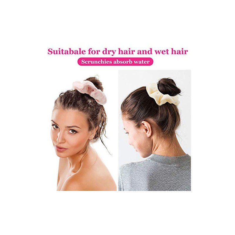 8 Scrunchies Esponjosos de Toalla Gomas para Secar Cabello Scrunchie