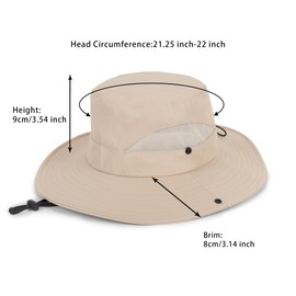 Boys Girls-Sun Hat for UPF 50+ -Mesh-Wide Brim-Summer-Fishing Hat-Breathable-Kids-Bucket Hat-Outdoor Boonie Hat for 5-9 Years Dark Beige
