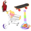 4pcs Bird Training Toys, Funny Mini Shopping Cart Training Rings