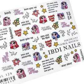 IBDI Cartoon Words Nail Decals/Sliders #Colorful 125 for Manicure Or Pedicure, Decal for Nails, Slider for Manicures and Pedicures, Nail Art