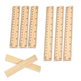 QOWUXHZ Pack of 6 Wooden Rulers 15 cm and 20 cm Wooden Ruler 15 cm 20 cm Wooden Ruler Small Ruler Primary School Sewing Rulers Scale for School Crafts