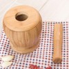 Bamboo Mortar and Pestle Set with Lid Spice Grinder Kitchen