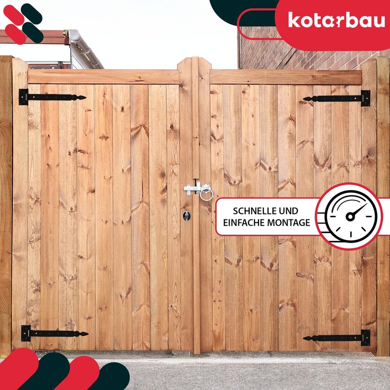 KOTARBAU® Cross Hinge T-Hinge Decorative Shutter Hinge Powder Coated Black