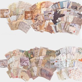 Vintage Scrapbook Paper Pack -600 Sheets Decorative Paper Aesthetic Stationery Journaling Supplies Vintage Paper for Writing Drawing Photo Travel Journal DIY Art Craft(6 styles，3.15 x 3.15 Inches)