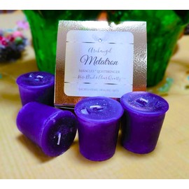 Archangel Metatron Box of 4 Votive Candles w/Gemstones ~ Communication