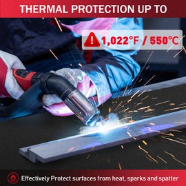 Silicone Coated Fiberglass Welding Blanket - 6x8 ft Heavy Duty Fire Resistant Blankets, 1022 °F High Temp Insulation Blanket, Heat Resistant Fabric for Industrial, Smoker, Camping, Grill