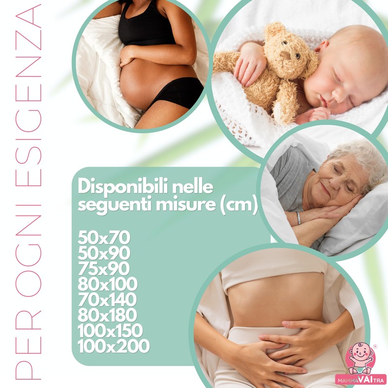 Traversa Impermeabile Lavabile Bambù 80x100 cm Lettino Culla Coprimaterasso