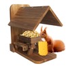 Squirrel Feeder, Wood Squirrel Feeders for Outside Winter, Wooden Chipmunk