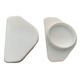35mm White Winged Hinge & Screw Hole Cover Caps - Kitchen Cabinets/Cupboard Doors (8 x White Winged Hinge Hole Caps)