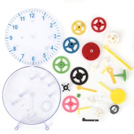 Lily's Home 31 Pieces Do-It-Yourself Children's First Puzzle Clock Kit, No Batteries Required, Learn How Clock Gears Work, Colorful and Educational Gift for Kids, Mechanical, Multi-Colored