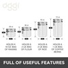 Oggi 4pc Clear Canister Set with Clamp Lids Airtight Containers