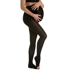 Relaxsan M1190A Medical Microfiber Maternity Support Tights Class 1 - K1 Open Toe, black