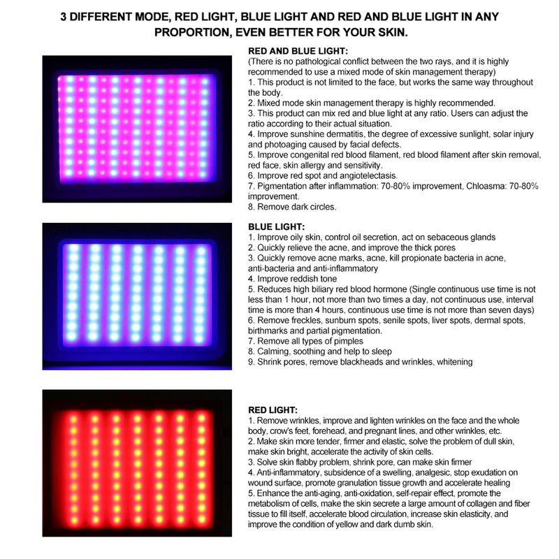 Red Blue Light Therapy Acne Removal Beauty Instrument Photon Skin