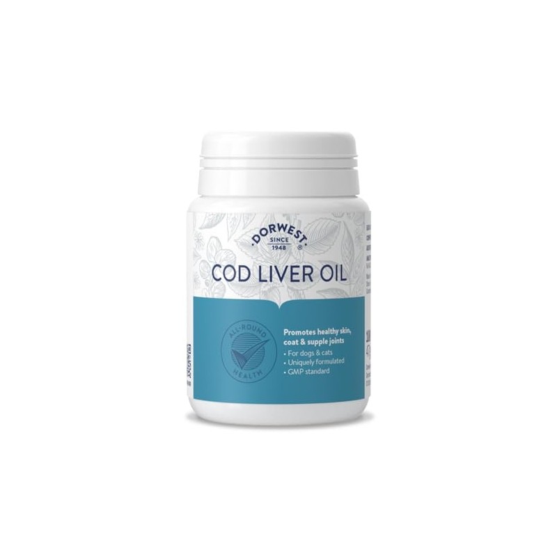 Dorwest Herbs Cod Liver Oil Capsules for Dogs and Cats